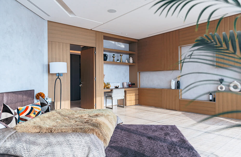 Interior Design for Private Apartment in Volante Bedroom Wall Unit - Ashtaar Interiors in Dubai